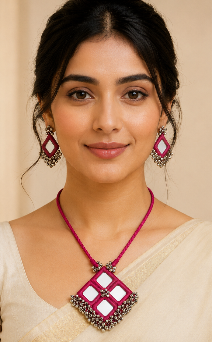 Gulnaar Mirror Necklace Set