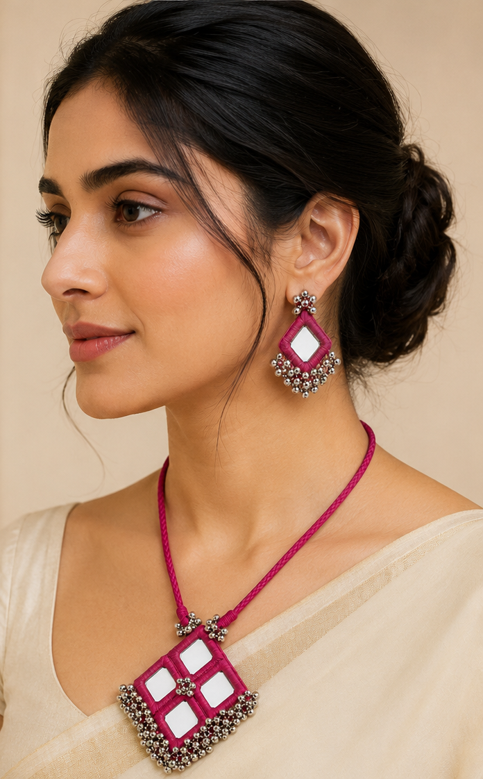 Gulnaar Mirror Necklace Set