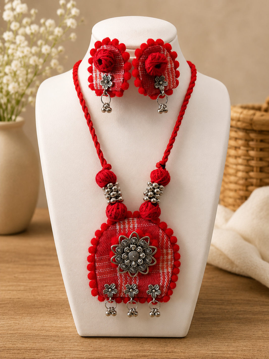 Rangriti Floral Fabric Jewellery Set