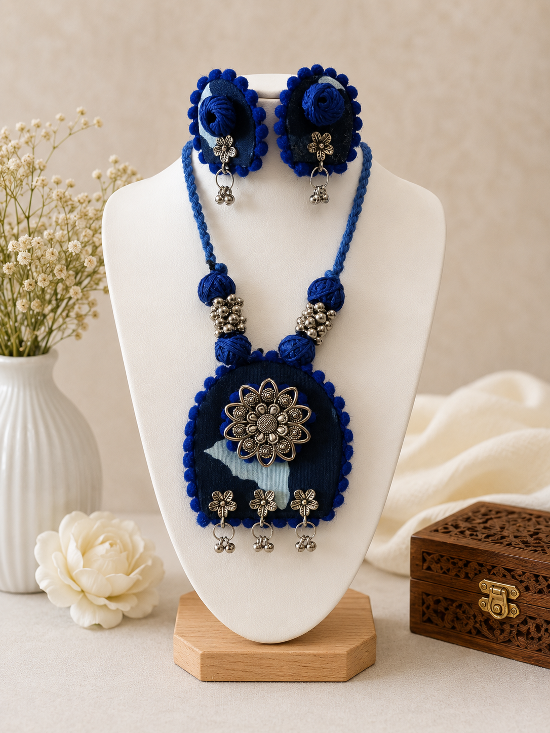 Rangriti Floral Fabric Jewellery Set