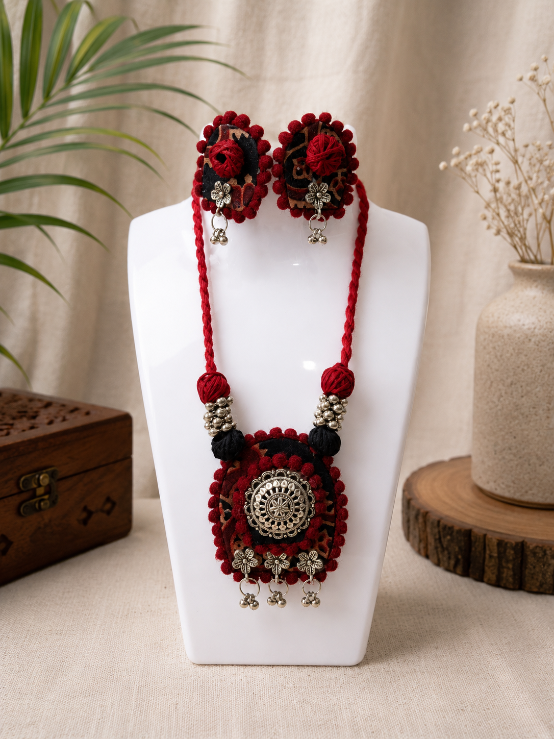 Tribal Fabric Necklace Set