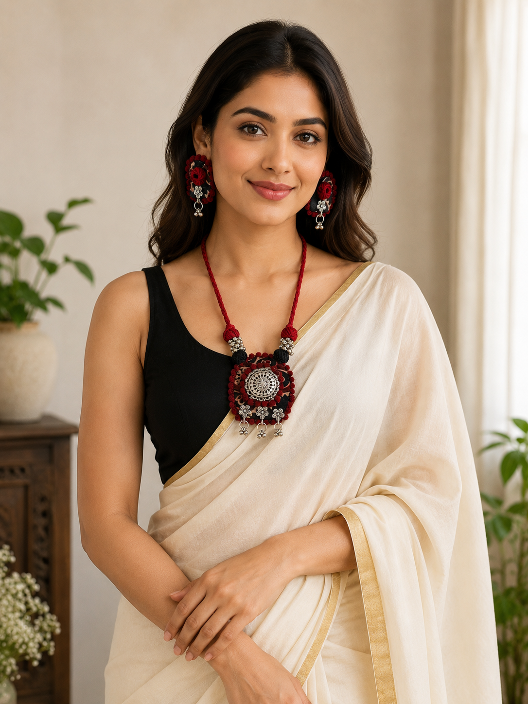 Tribal Fabric Necklace Set