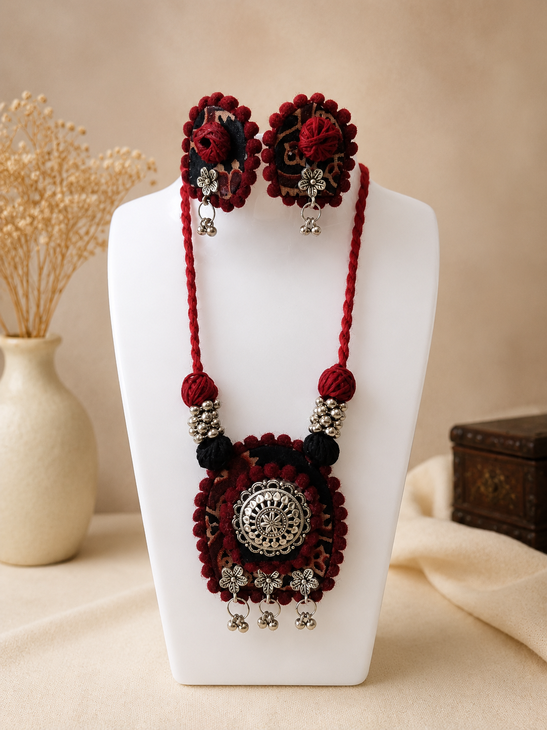 Tribal Fabric Necklace Set