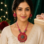 Ikat Bloom Artisan Pendant Set