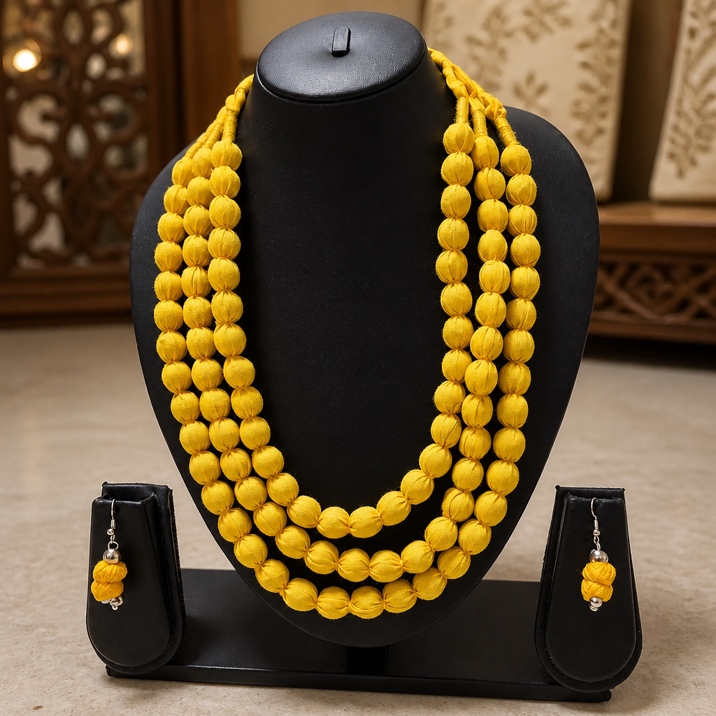 Fabric Wrap Necklace Set