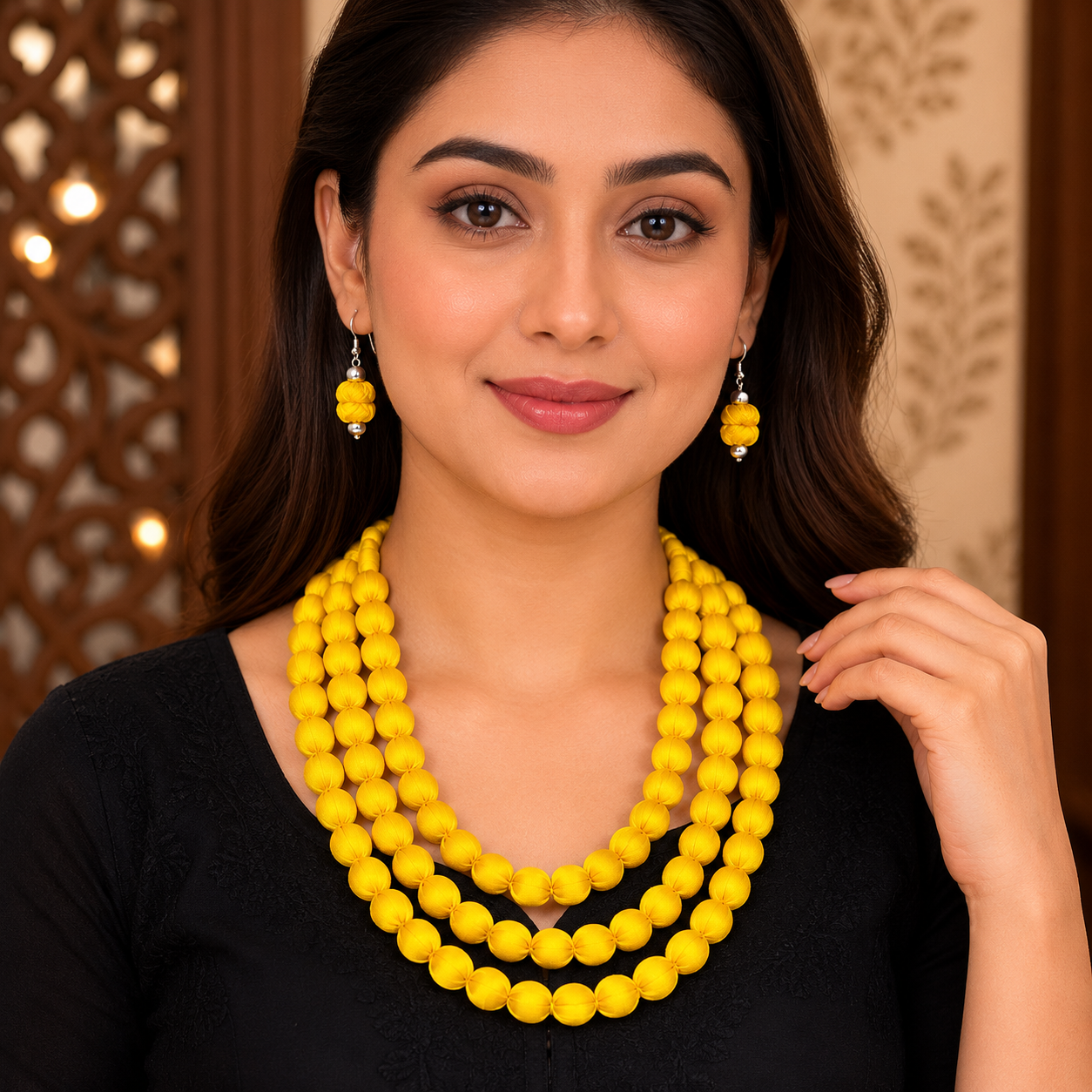 Fabric Wrap Necklace Set