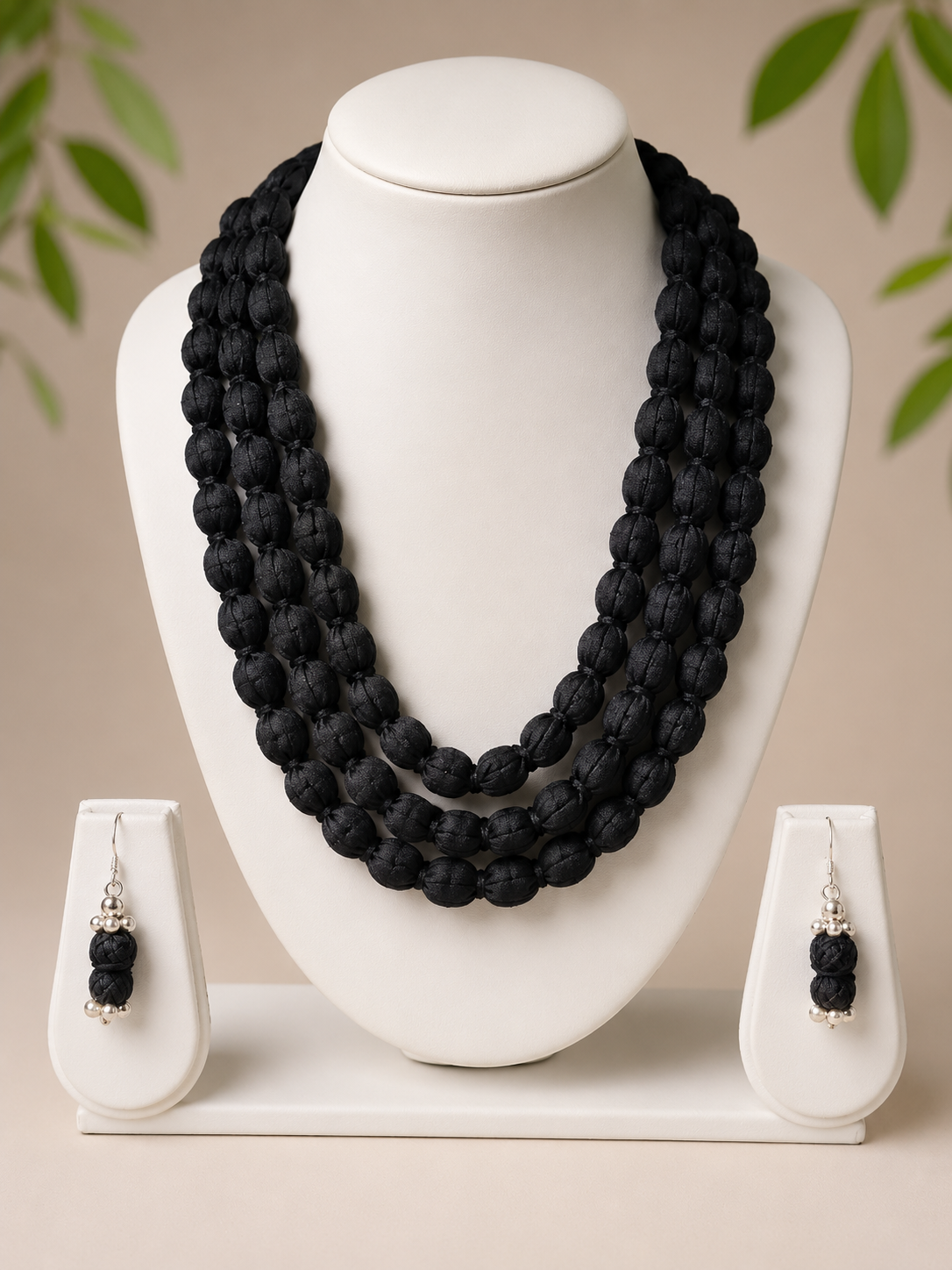 Fabric Wrap Necklace Set