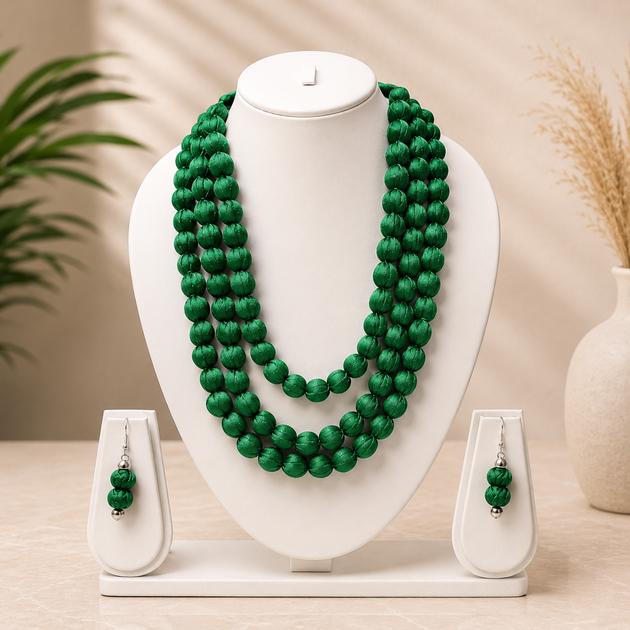 Fabric Wrap Necklace Set
