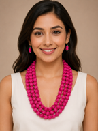 Fabric Wrap Necklace Set