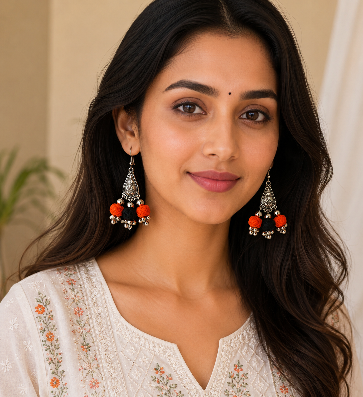 Boho Silver Tassel Earrings
