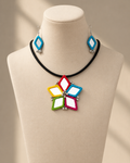 Panchrang Mirror Bloom Necklace Set