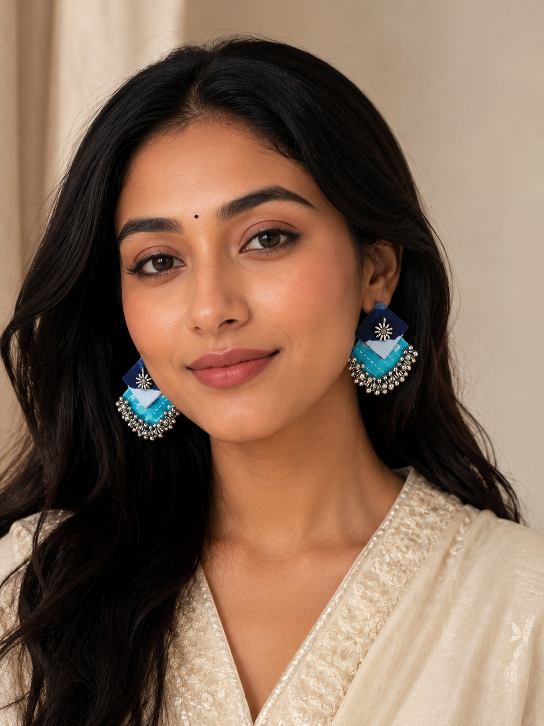 Fabric Ghungroo Statement Earrings