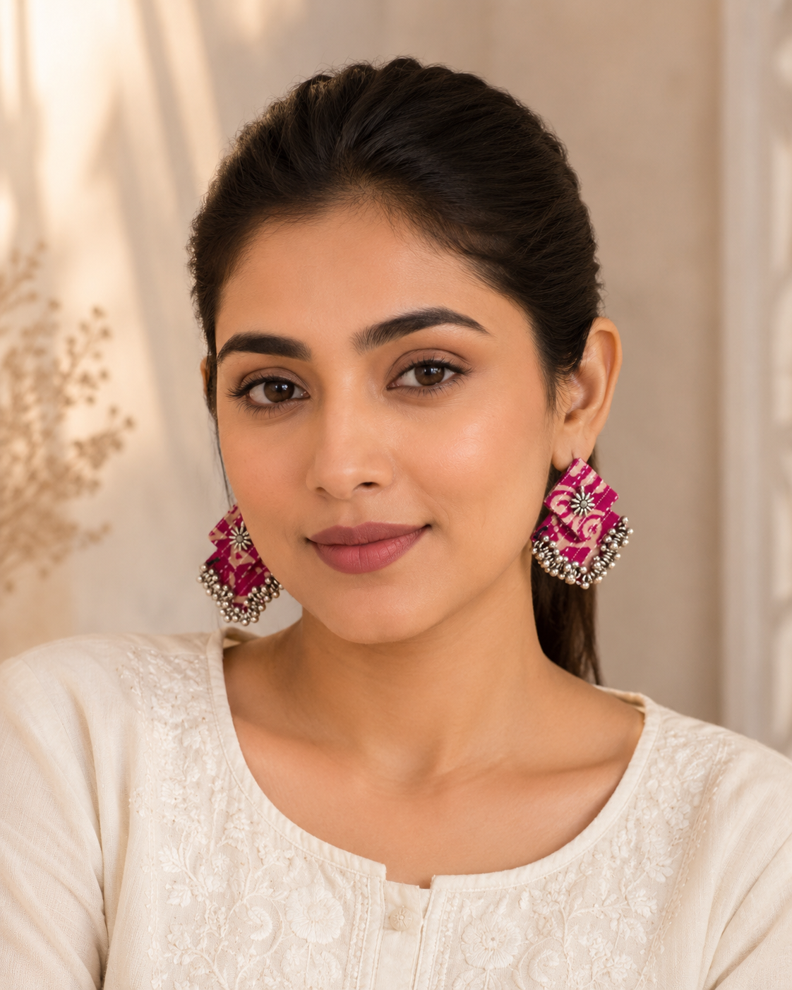 Fabric Ghungroo Statement Earrings