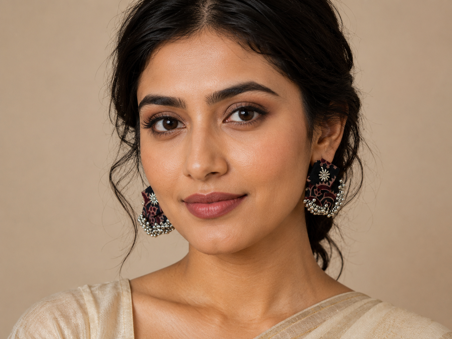 Aabha Fabric Ghungroo Statement Earrings