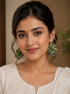 Aabha Fabric Ghungroo Statement Earrings
