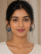 Aabha Fabric Ghungroo Statement Earrings