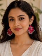 Aabha Fabric Ghungroo Statement Earrings