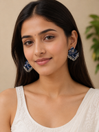 Neelika Fabric Ghungroo Statement Earrings