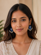 Neelika Fabric Ghungroo Statement Earrings