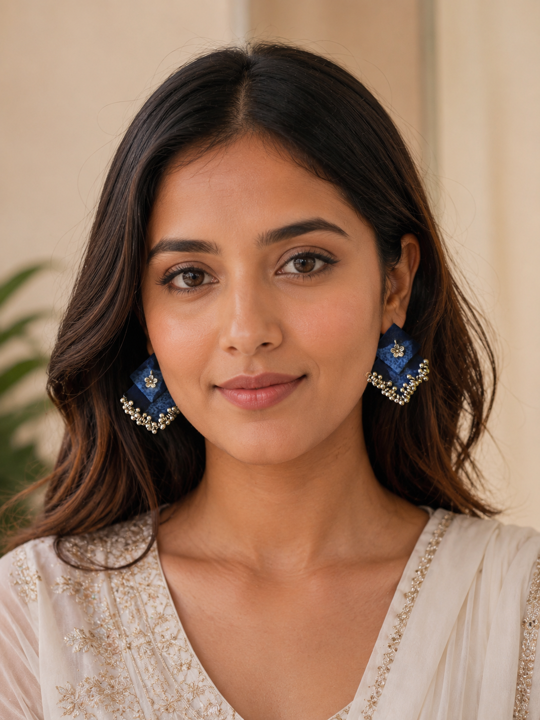 Neelika Fabric Ghungroo Statement Earrings