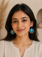 Neelika Fabric Ghungroo Statement Earrings