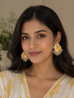 Neelika Fabric Ghungroo Statement Earrings