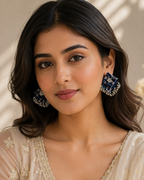 Neelika Fabric Ghungroo Statement Earrings
