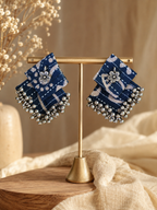 Neelika Fabric Ghungroo Statement Earrings