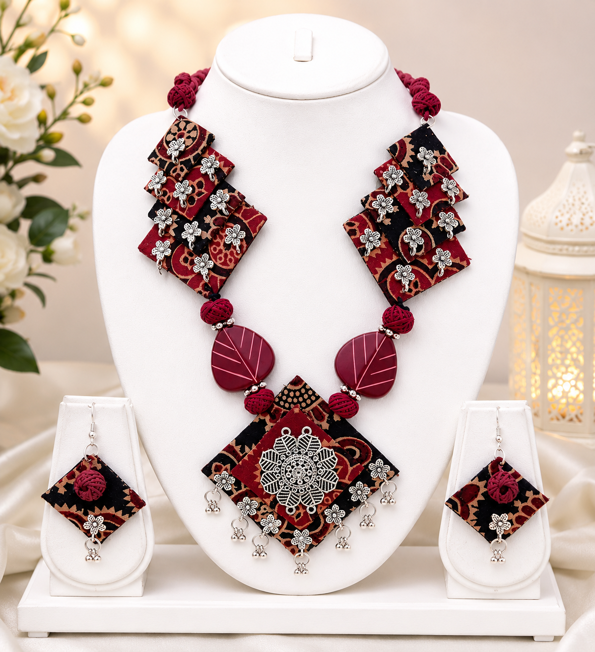 Boho Fabric Statement Necklace