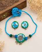 Bloom Fabric Necklace & Earrings Set