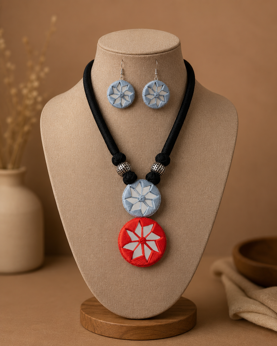 Aster Mirror Pendant Necklace Set
