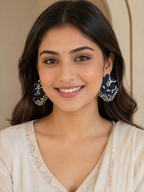 Neelika Fabric Ghungroo Statement Earrings