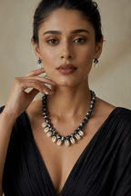 Fabric & Cowrie Shell Necklace Set