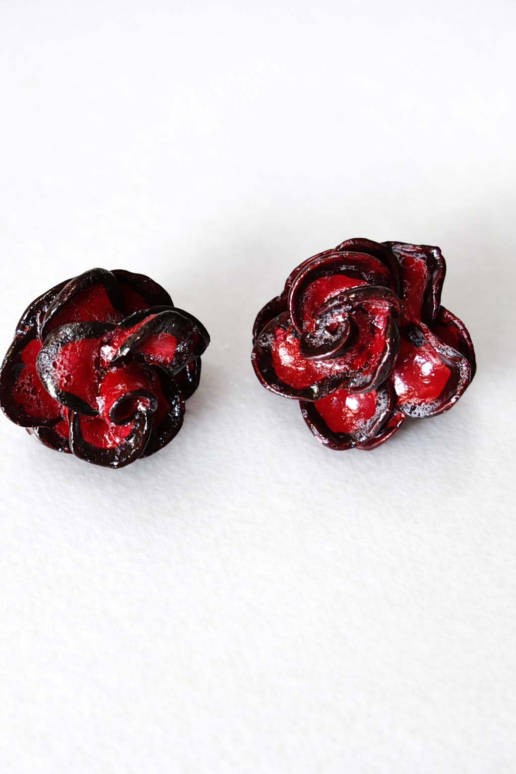 Clay Elegant Rose Stud Earrings