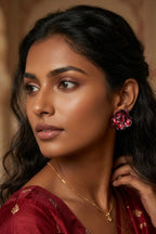 Clay Elegant Rose Stud Earrings