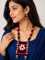 Tribal Jute & Shell Necklace Set