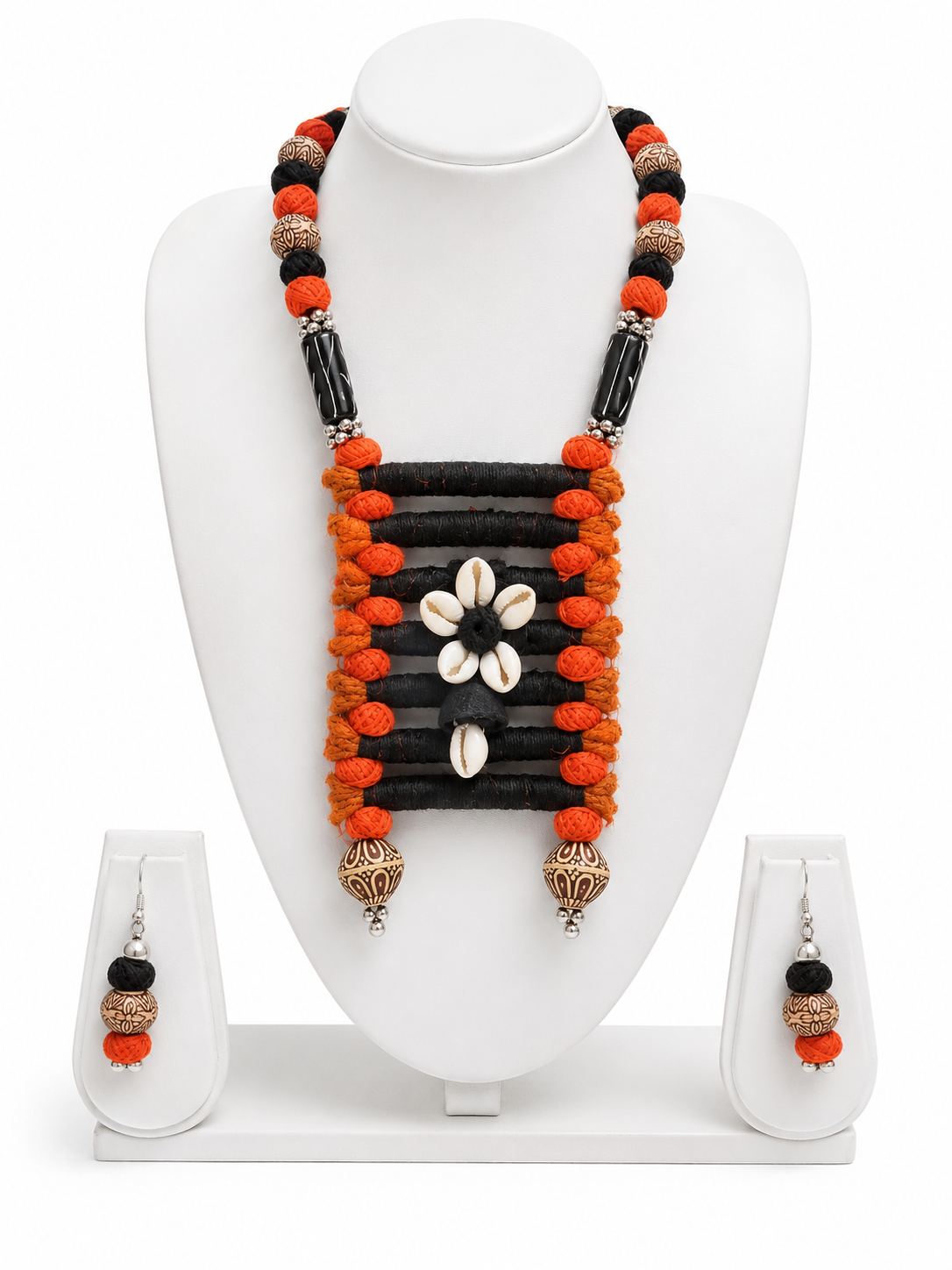Tribal Jute & Shell Necklace Set