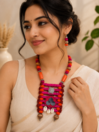 Jute Oxidised Boho Necklace Set