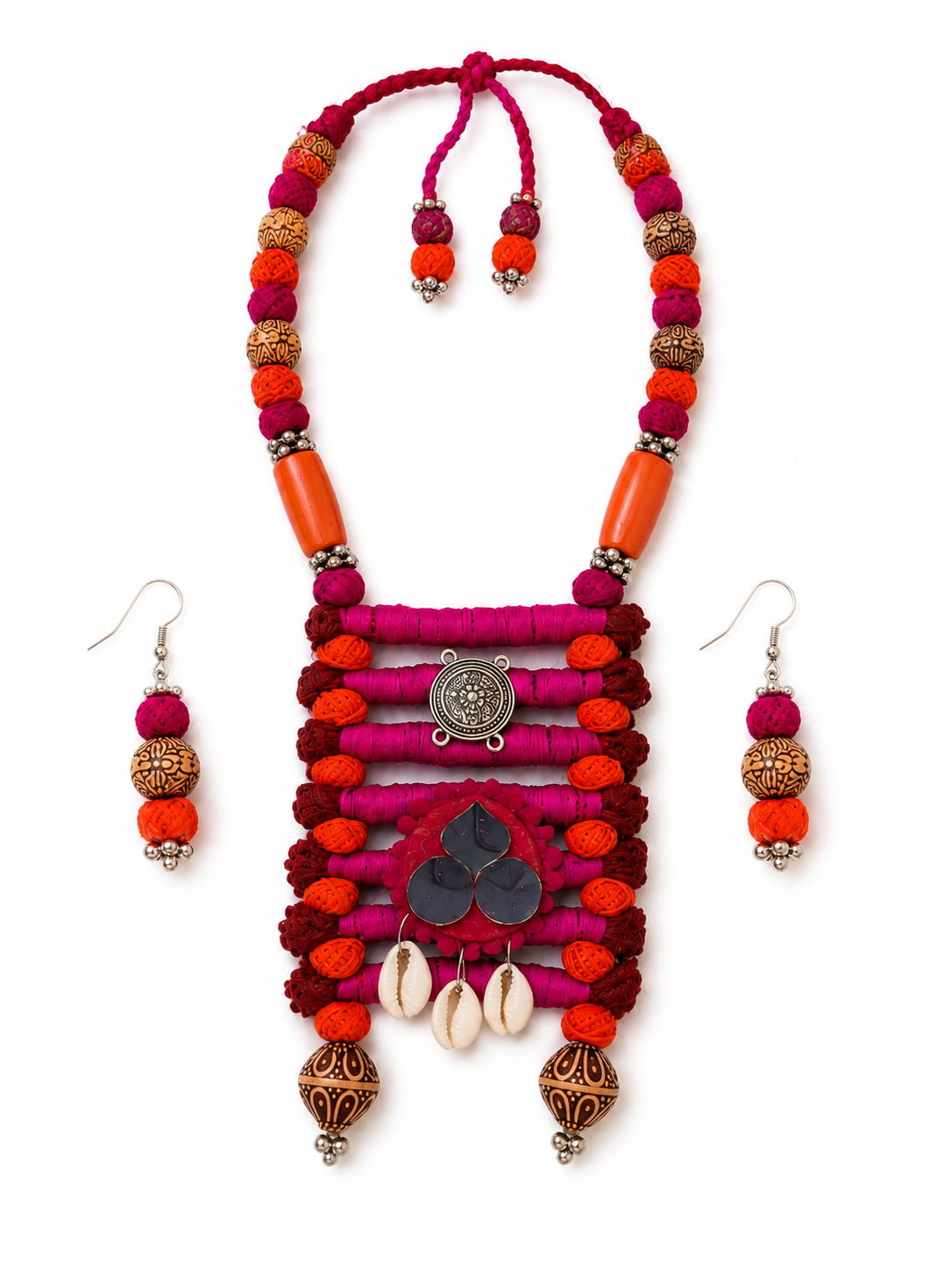 Jute Oxidised Boho Necklace Set