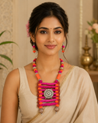 Jute Oxidised Boho Necklace Set
