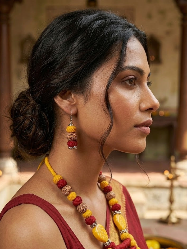 Devi Shakti Handmade Necklace & Earrings Set