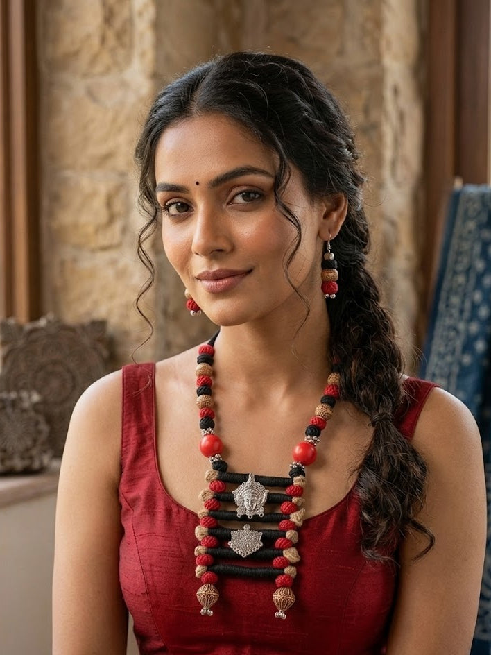 Devi Shakti Handmade Necklace & Earrings Set