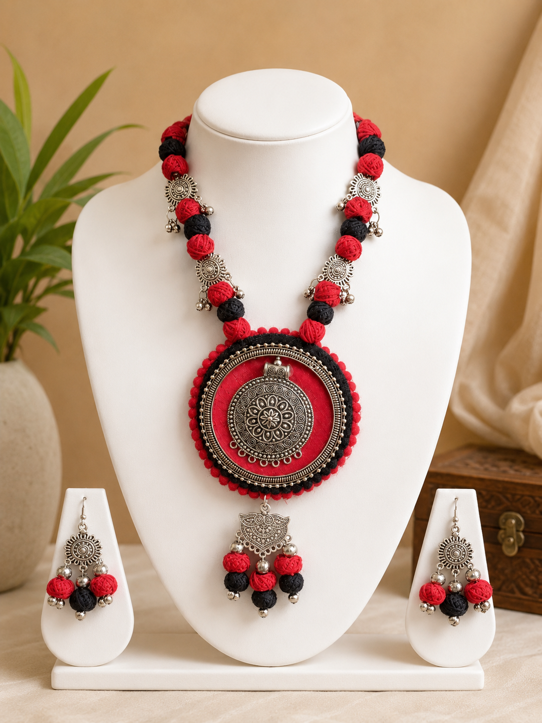 Raktima Mandala Necklace & Earrings Set