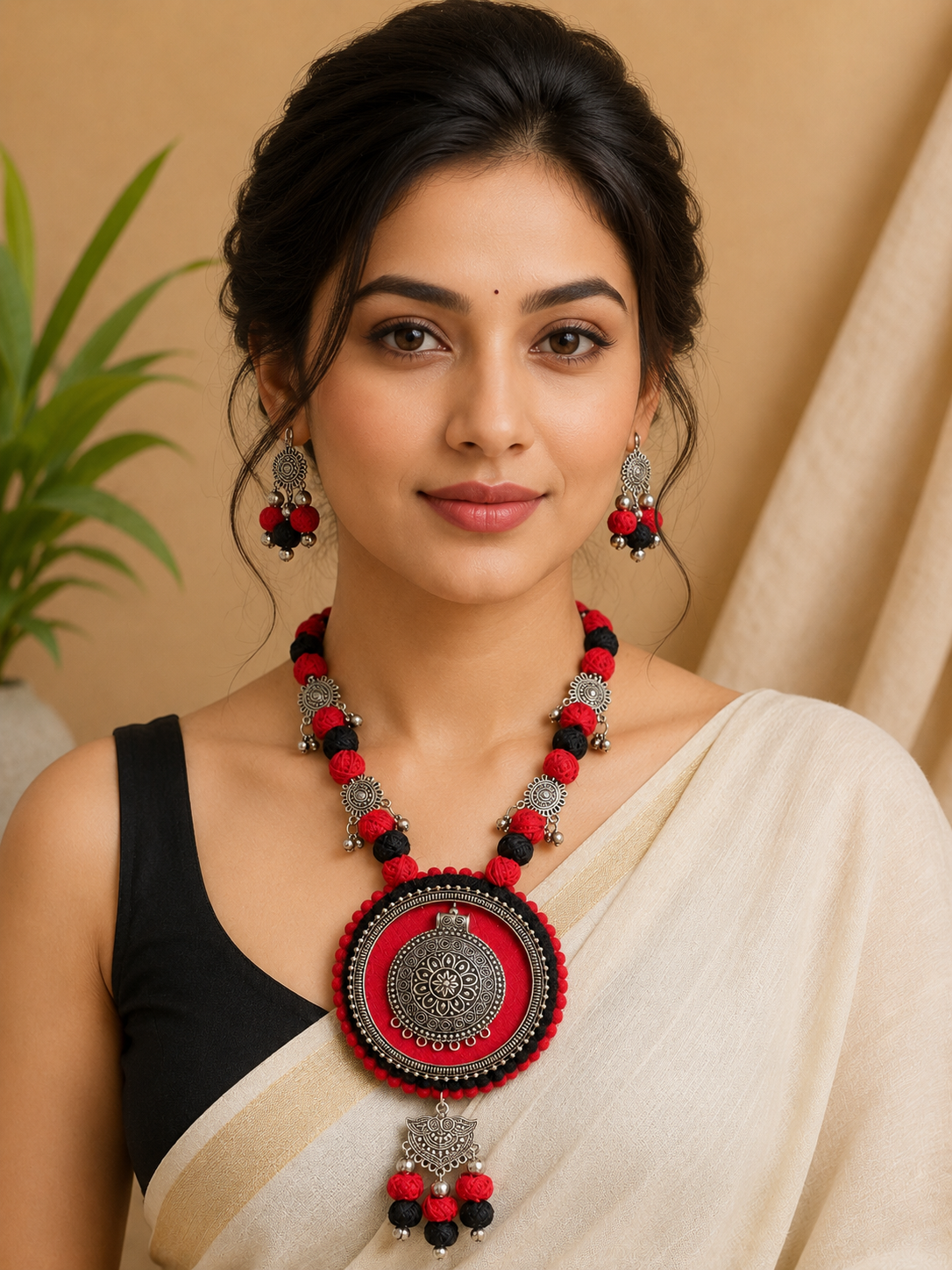 Raktima Mandala Necklace & Earrings Set