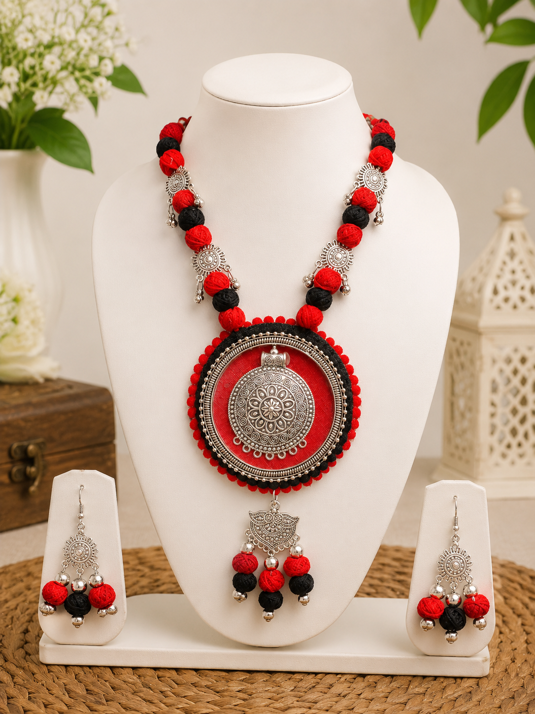 Raktima Mandala Necklace & Earrings Set