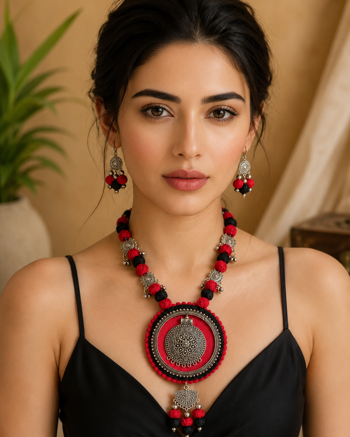 Raktima Mandala Necklace & Earrings Set