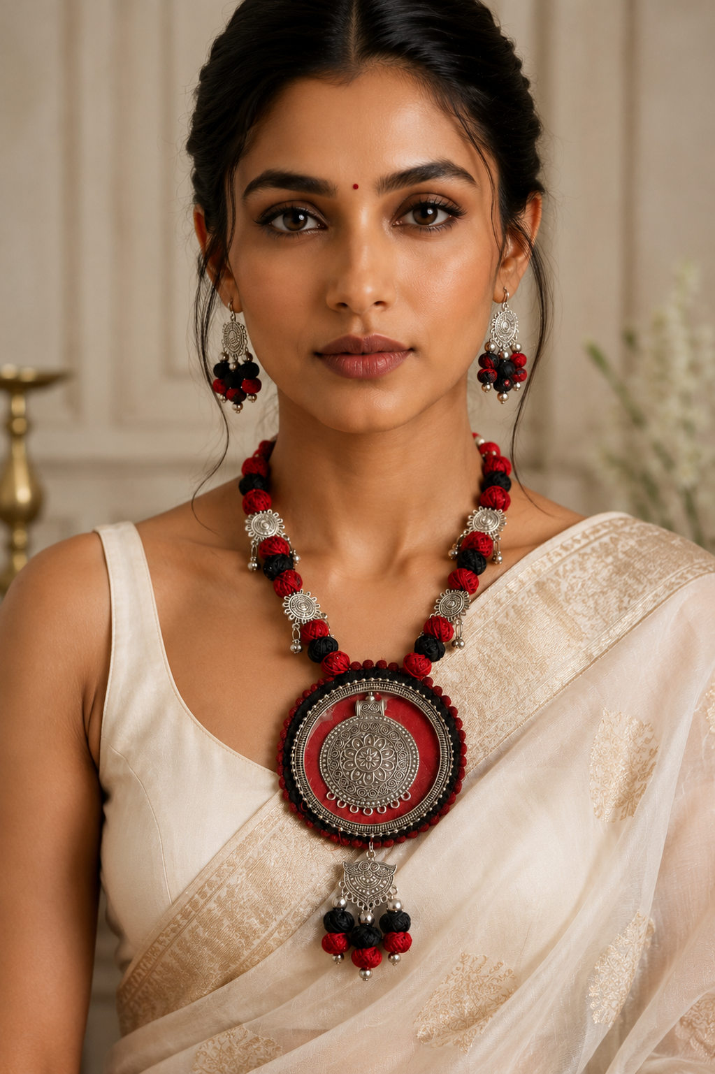 Raktima Mandala Necklace & Earrings Set