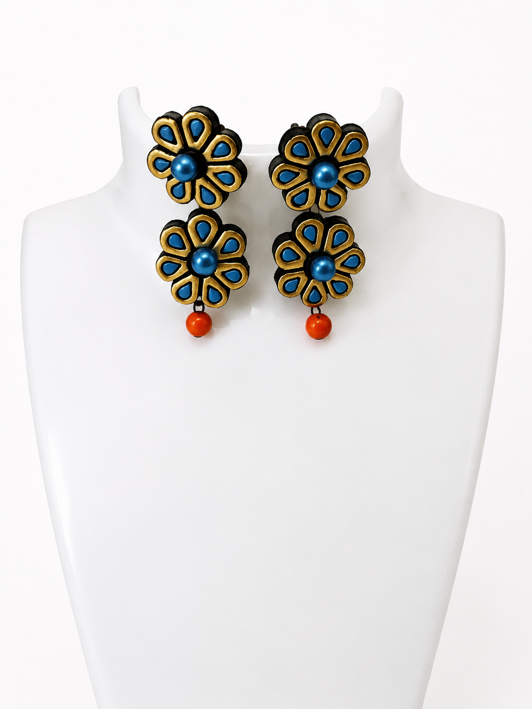 Azure Bloom Handmade Floral Earrings