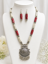 Chandrika Pendant Necklace & Earrings Set