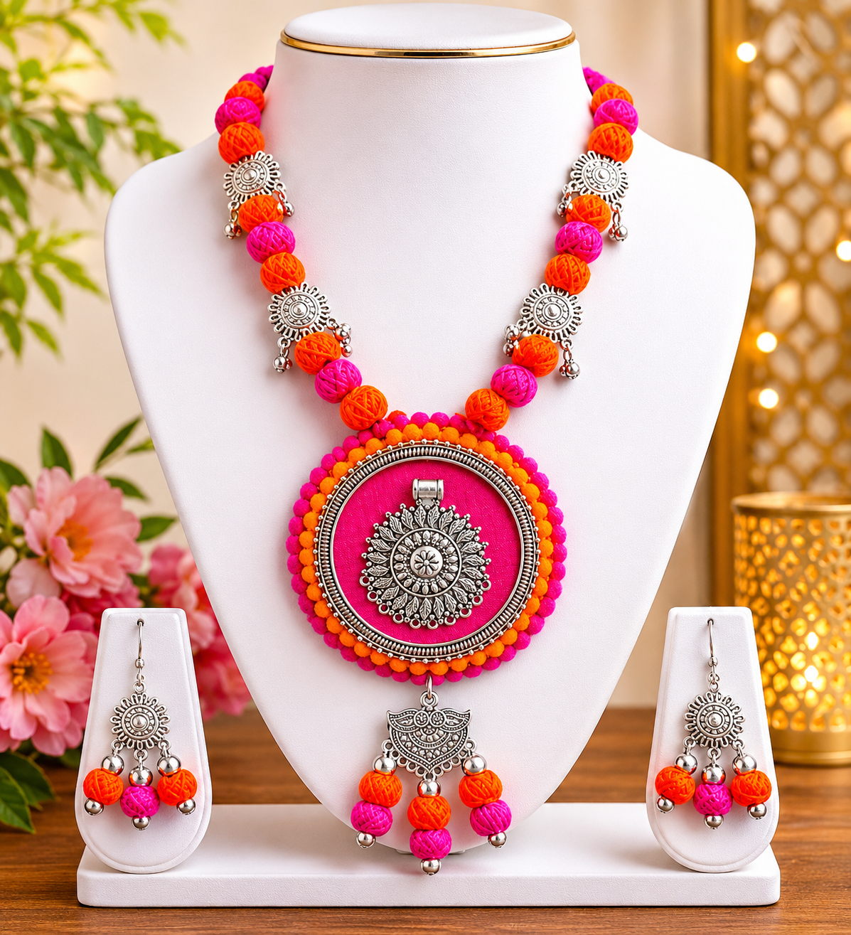 Gulnaar Mandala Handmade Necklace & Earrings Set